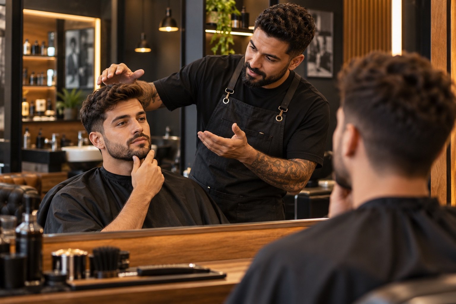 Consulta para escolher corte masculino em barbearia